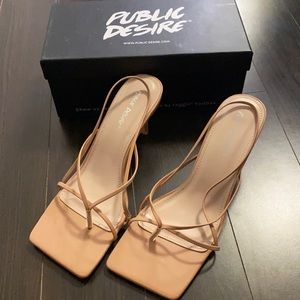 Public Desire Mika Heel Sandals in Beige